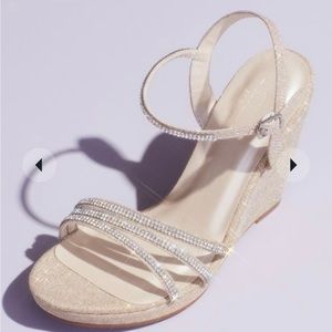 David’s Bridal champagne wedges
